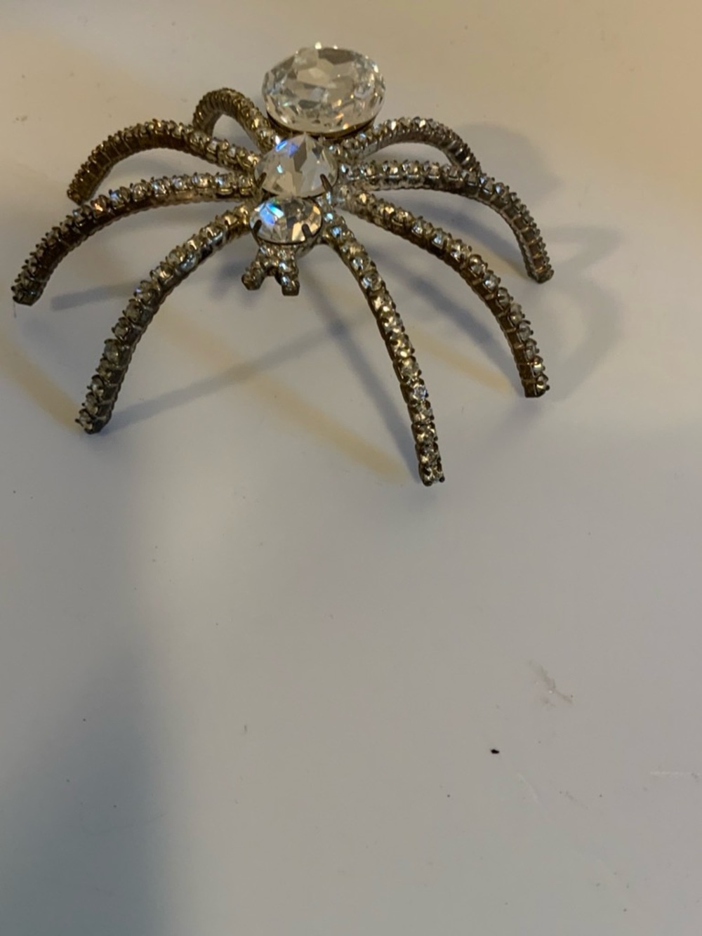 Rhinestone Spider Hair Accessory - Clear Crystal on Silver-Tone